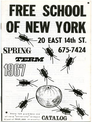 FREE UNIVERSITY OF NEW YORK. A group of nine semester catalogues, beginning Fall 1965 through to Winter (January) 1968.