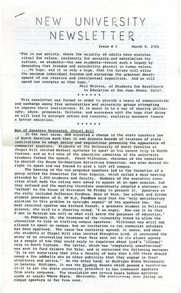 FREE UNIVERSITY NEWSLETTER. Untitled (Cleveland, OH: September 9, 1965).