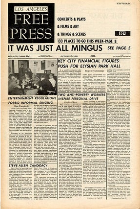 FREE UNIVERSITY OF CALIFORNIA. A two-column article on the Free University of California in LOS ANGELES FREE PRESS #79 (January 21, 1966) + qtr. page ad. (plus two further issues).