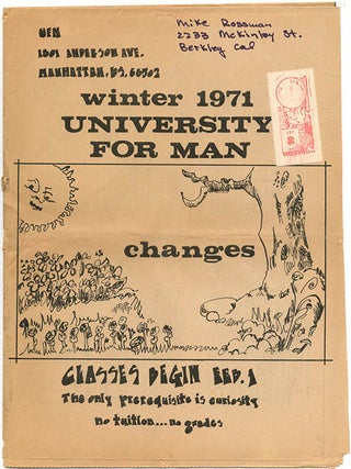 THE UNIVERSITY FOR MAN. A group of five semester catalogues from the Free University in Manhattan, Kansas: