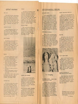THE UNIVERSITY FOR MAN. A group of five semester catalogues from the Free University in Manhattan, Kansas: