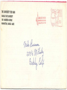 THE UNIVERSITY FOR MAN. A group of five semester catalogues from the Free University in Manhattan, Kansas: