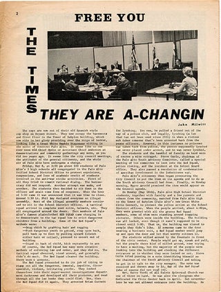 MIDPENINSULA FREE UNIVERSITY. A broken run of 16 issues of The Free You: a forum and news medium of the Midpeninsula Free University: