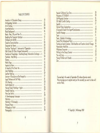 HELIOTROPE FREE UNIVERSITY - San Francisco Marin. Two semester course catalogues, Fall 1968 and Fall 1969.