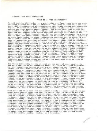 AMISTAD: THE FREE UNIVERSITY. Two course catalogues and an introductory handbill from the New Mexico alternative school. Albuquerque, NM: May-June, 1970.