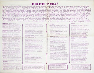 FREE UNIVERSITY OF KENTUCKY. Free You! Original poster printed sepia on white paper stock.
