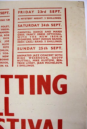 NOTTING HILL FESTIVAL. An original poster announcing the London Free School Notting Hill Festival, September 18-25, 1966.