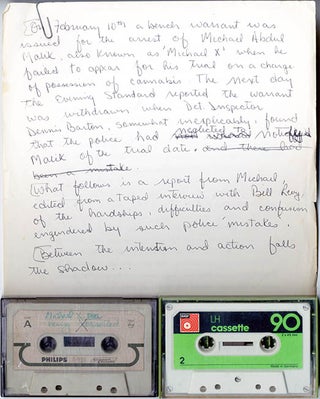 Item #39742 AUDIO RECORDING. A cassette tape recording of Michael Abdul Malik speaking to Bill...