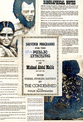 Item #39747 SOUVENIR PROGRAMME FOR THE OFFICIAL LYNCHING OF MICHAEL ABDUL MALIK with Poems,...