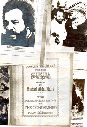 SOUVENIR PROGRAMME FOR THE OFFICIAL LYNCHING OF MICHAEL ABDUL MALIK with Poems, Stories, Sayings by the Condemned.
