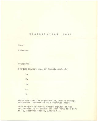 A group of thirteen flyers and documents issued by the Anti-University of London, most of them mimeographed, c. January - August, 1968.