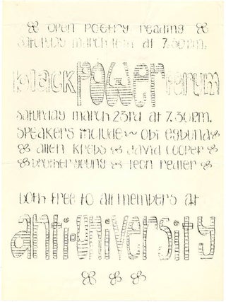 A group of thirteen flyers and documents issued by the Anti-University of London, most of them mimeographed, c. January - August, 1968.