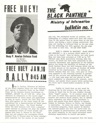Item #39821 The Black Panther Ministry of Information Bulletin No. 1. Emeryville Branch, Oakland,...