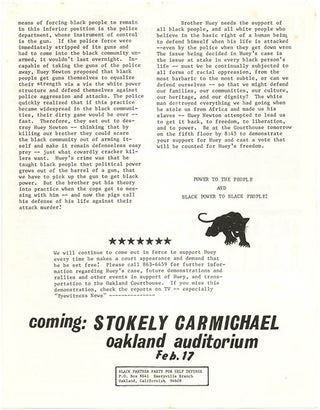 The Black Panther Ministry of Information Bulletin No. 1. Emeryville Branch, Oakland, CA: nd. (January 1968).