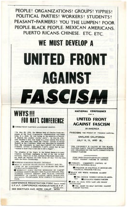 Item #39827 We Must Develop A United Front Against Fascism. BLACK PANTHER PARTY