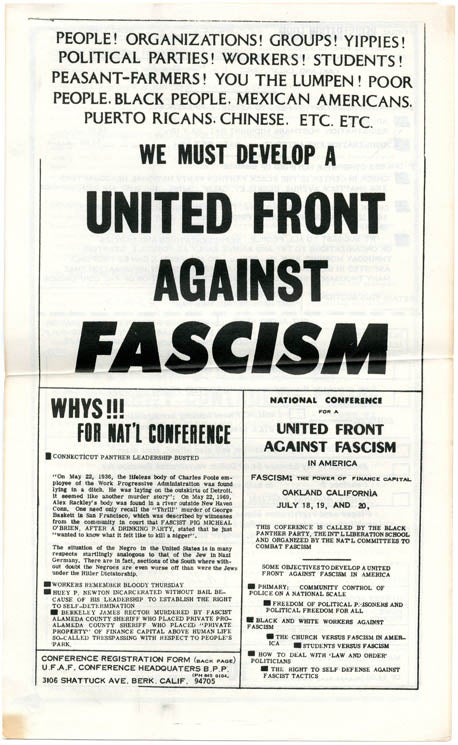 Item #39827 We Must Develop A United Front Against Fascism. BLACK PANTHER PARTY.
