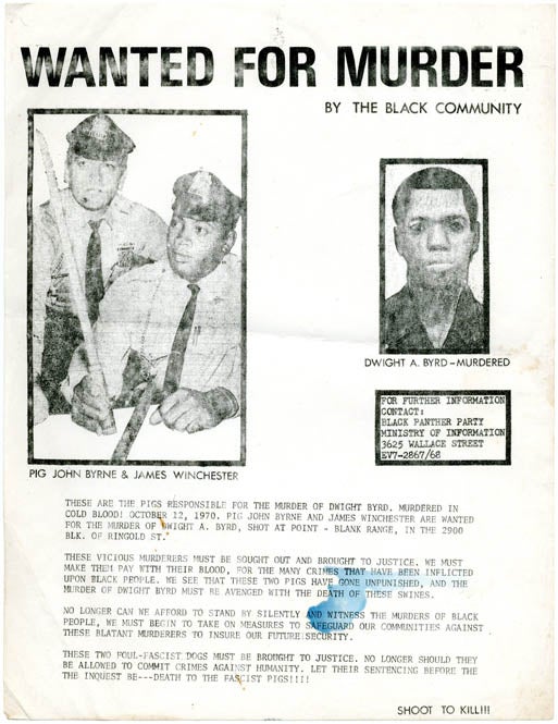 Item #39835 Wanted for Murder by the Black Community. BLACK PANTHER PARTY.