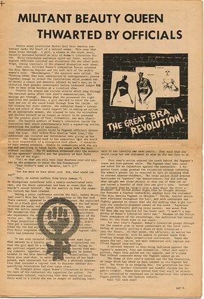 “Have You Seen Your Baby, Mother?”, a 2pp. front cover story by Mary Hamilton on birth control advice and abortion rights (more than three years before Roe v. Wade), in RAT Subterranean News (NY: R.A.T. Publications, September 10, 1969).