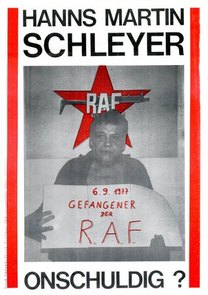 Item #39863 Hanns Martin Schleyer Onschuldig? (Hanns Martin Schleyer Innocent?). RED ARMY FACTION