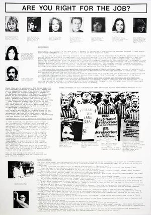 A set of seven posters protesting the implementation of Berufsverbot, the German state’s response to the actions of the Red Army Faction.