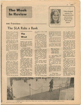 A group of 6 contemporary periodicals, each one with a front cover feature devoted to Patty Hearst and/or the SLA.