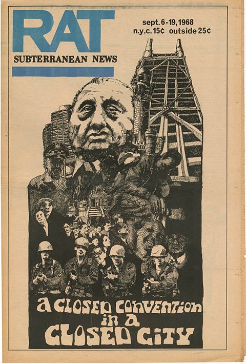 Item #39874 “We Are Outlaws” in RAT Subterranean News Vol. 1, #16 (NYC: R.A.T. Publications, September 6, 1968). UP AGAINST THE WALL MOTHERFUCKER!