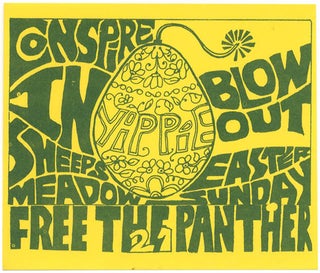 Item #39895 An original, unused adhesive sticker issued by the Yippies announcing a rally held in...