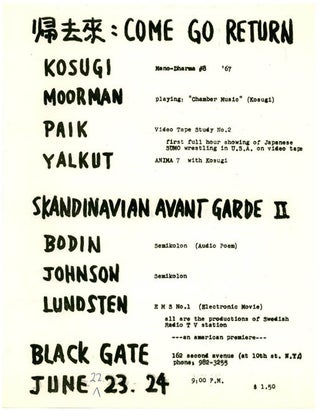 COME & GO & RETURN & SCANDINAVIAN AVANT GARDE.