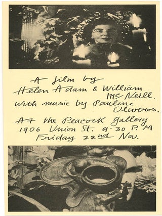 Item #39925 Flyer announcing a screening of “Daydream of Darkness”, a film by Helen Adam and...