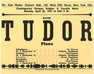 Item #39944 A small poster announcing a concert of “Contemporary German, Belgian, & Swedish...