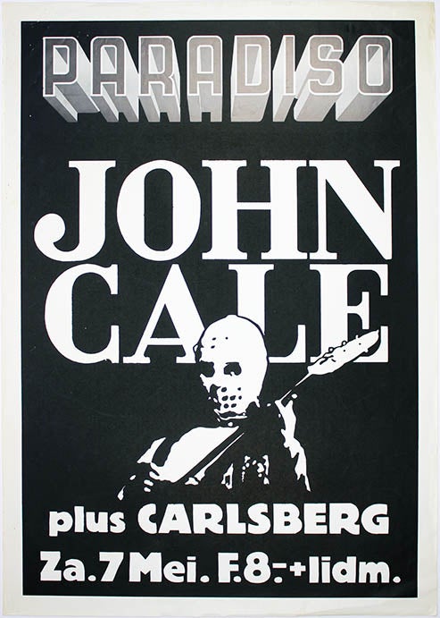 Item #39955 Original concert poster designed by Martin Kaye announcing John Cale at the Paradiso, Amsterdam, Saturday May 7 (1983). John CALE.