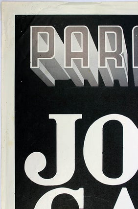 Original concert poster designed by Martin Kaye announcing John Cale at the Paradiso, Amsterdam, Saturday May 7 (1983).