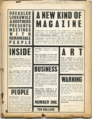 DREKSLER LOBKOWICZ & BROTHERS PRESENTS MEETINGS WITH REMARKABLE PEOPLE NUMBER ONE (Los Angeles, CA: The Great First Amendment Company, c. December 1986).