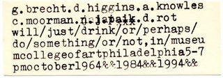 Item #40004 g.brecht.d.higgins.a.knowles.c.moorman.d.rot will/just/drink/or/perhaps/...