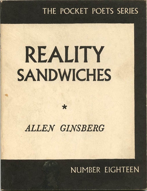 Item #40031 Reality Sandwiches 1953-60 + Autograph Postcard Signed. Allen GINSBERG.