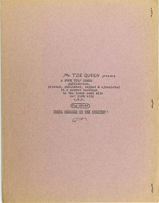 The Toe Queen Poems.
