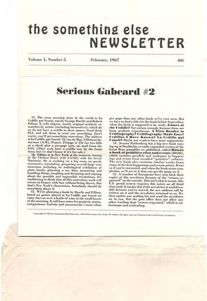 SOMETHING ELSE PRESS EPHEMERA. A collection of more than 30 ephemeral items produced by the Something Else Press between 1965 and 1972, including Newsletters, Newscards, Catalogues and Gallery announcements.
