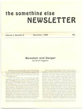 SOMETHING ELSE PRESS EPHEMERA. A collection of more than 30 ephemeral items produced by the Something Else Press between 1965 and 1972, including Newsletters, Newscards, Catalogues and Gallery announcements.