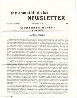 SOMETHING ELSE PRESS EPHEMERA. A collection of more than 30 ephemeral items produced by the Something Else Press between 1965 and 1972, including Newsletters, Newscards, Catalogues and Gallery announcements.