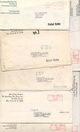 SOMETHING ELSE PRESS EPHEMERA. A collection of more than 30 ephemeral items produced by the Something Else Press between 1965 and 1972, including Newsletters, Newscards, Catalogues and Gallery announcements.