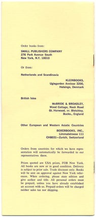 SOMETHING ELSE PRESS EPHEMERA. A collection of more than 30 ephemeral items produced by the Something Else Press between 1965 and 1972, including Newsletters, Newscards, Catalogues and Gallery announcements.