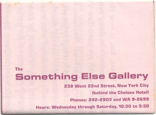 SOMETHING ELSE PRESS EPHEMERA. A collection of more than 30 ephemeral items produced by the Something Else Press between 1965 and 1972, including Newsletters, Newscards, Catalogues and Gallery announcements.