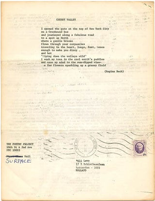 THE POETRY PROJECT NEWSLETTER #29, #33-37, #39-41 (NY: The Poetry Project, November 1, 1975 - January 1, 1977).