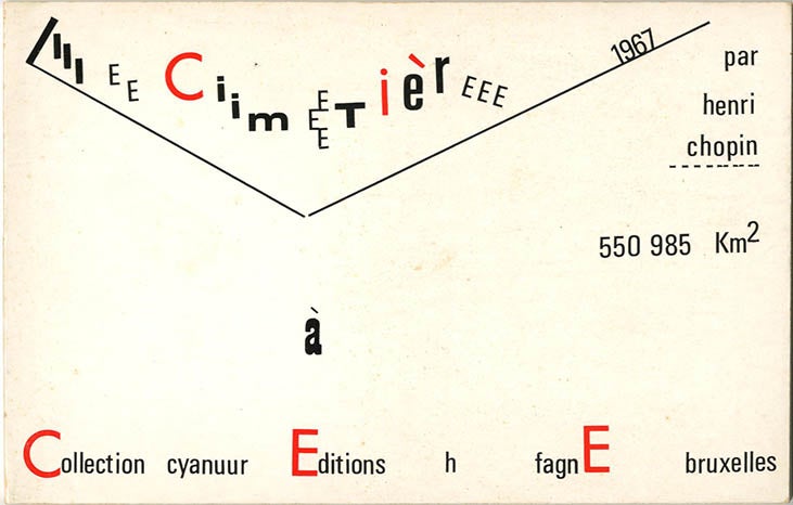 Item #40119 Le Cimetière 1967. Henri CHOPIN.