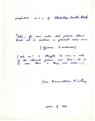 Item #40140 Manuscript for an unpublished collection titled “Whistling in the Dark: Poems of...