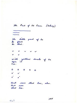 Manuscript for an unpublished collection titled &ldquo;Whistling in the Dark: Poems of 1961&rdquo;.