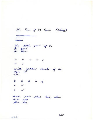Manuscript for an unpublished collection titled “Whistling in the Dark: Poems of 1961”.
