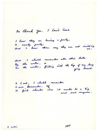 Manuscript for an unpublished collection titled &ldquo;Whistling in the Dark: Poems of 1961&rdquo;.