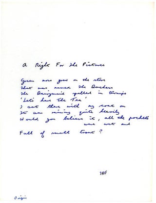 Manuscript for an unpublished collection titled “Whistling in the Dark: Poems of 1961”.