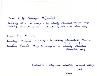 Manuscript for an unpublished collection titled “Whistling in the Dark: Poems of 1961”.